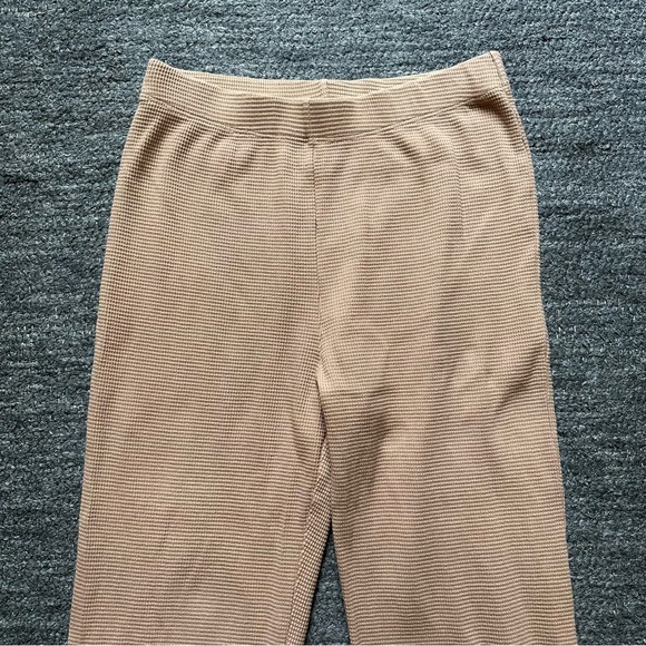 Reformation Pants Women Medium Tan Waffle Joggers Sweatpants Organic Cotton USA - Picture 4 of 15